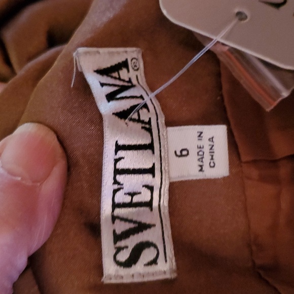 Svetlana 2 piece Skirt + Jacket Set Metallic Brown Bronze - BNWT - Picture 12 of 16